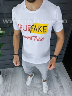 Tricou barbati alb CU MIC DEFECT slim fit ZR DEF1122 Tricou barbati alb CU MIC DEFECT slim fit ZR DEF1122